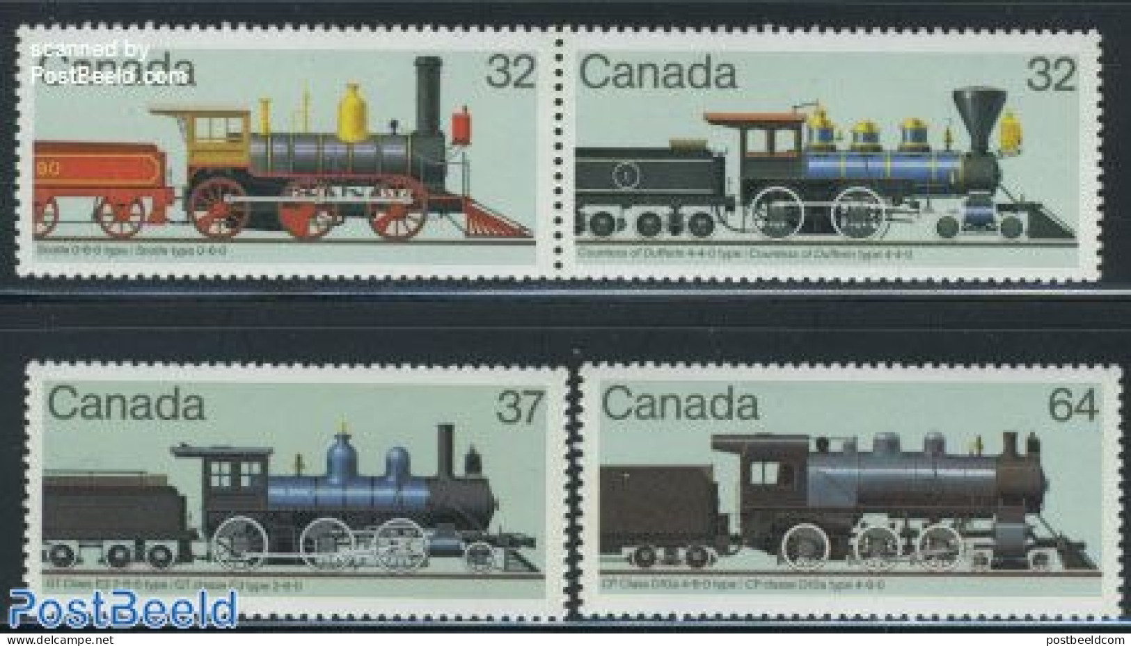 Canada 1984 Locomotives 4v (2v+[:]), Mint NH, Transport - Railways - Nuevos