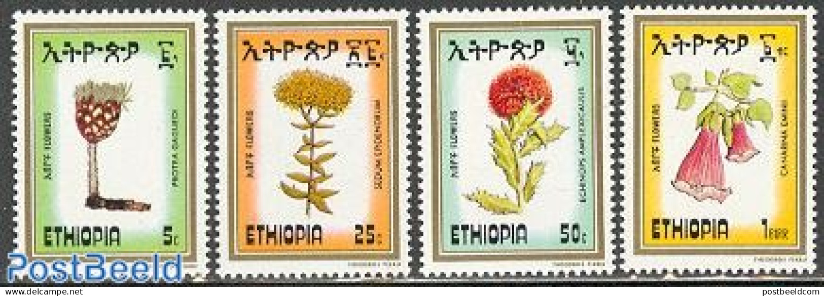 Ethiopia 1984 Flowers 4v, Mint NH, Nature - Flowers & Plants - Etiopía