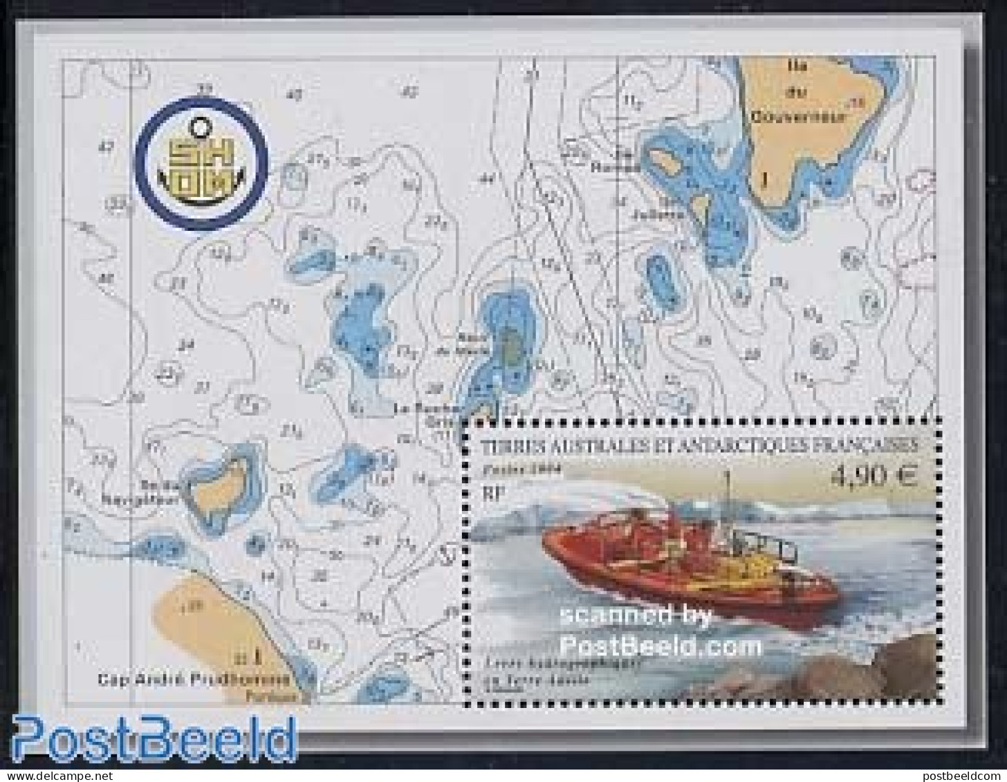 French Antarctic Territory 2004 Hydrography S/s, Mint NH, Transport - Various - Ships And Boats - Maps - Neufs