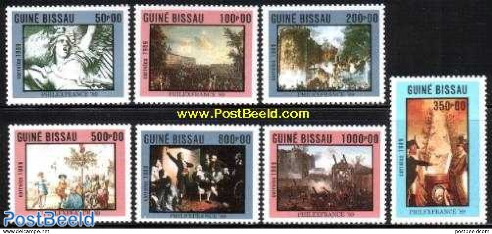Guinea Bissau 1989 French Revolution 7v, Mint NH, History - History - Guinea-Bissau