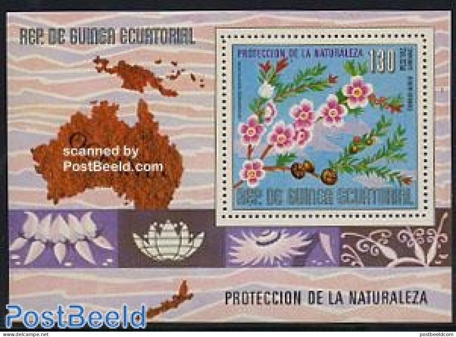 Equatorial Guinea 1976 Australian Flowers S/s, Mint NH, Nature - Flowers & Plants - Equatoriaal Guinea