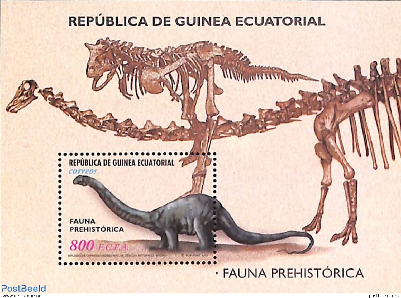 Equatorial Guinea 2001 Prehistoric Animals S/s, Mint NH, Nature - Prehistoric Animals - Préhistoriques