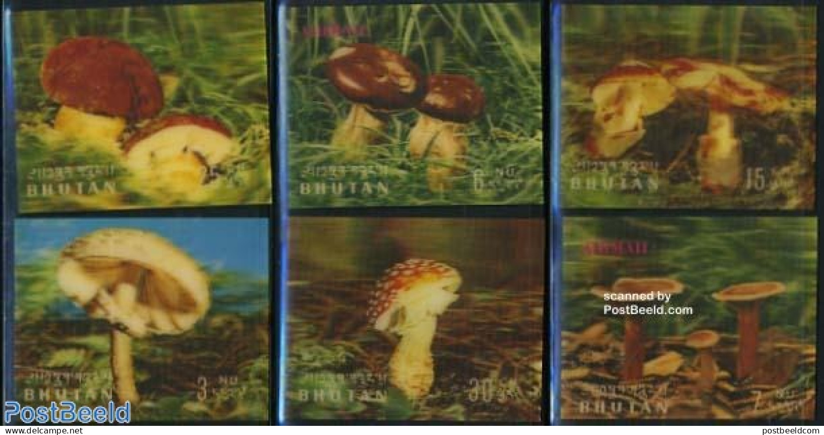 Bhutan 1973 Mushrooms 6v, Mint NH, Nature - Mushrooms - Hongos