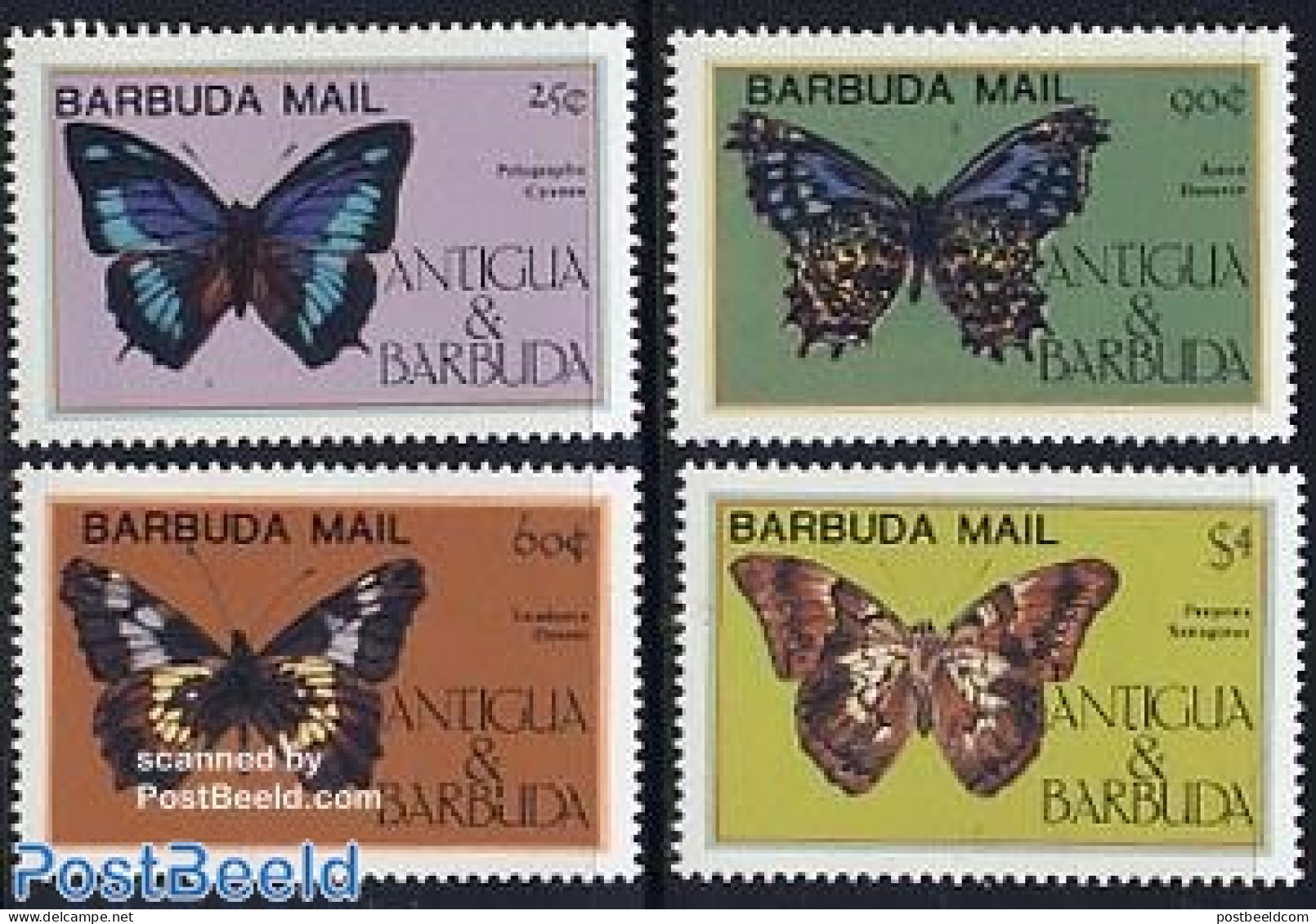 Barbuda 1985 Butterflies 4v, Mint NH, Nature - Butterflies - Barbuda (...-1981)