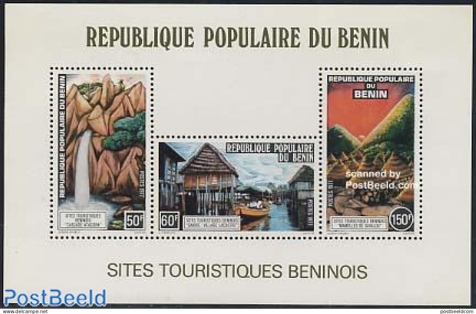 Benin 1977 Tourism S/s, Mint NH, Nature - Transport - Various - Water, Dams & Falls - Ships And Boats - Tourism - Neufs