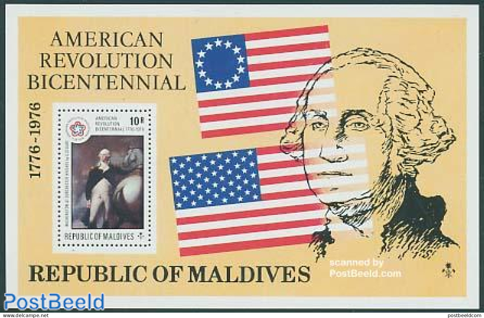 Maldives 1976 US Independence S/s, Mint NH, History - US Bicentenary - Malediven (1965-...)