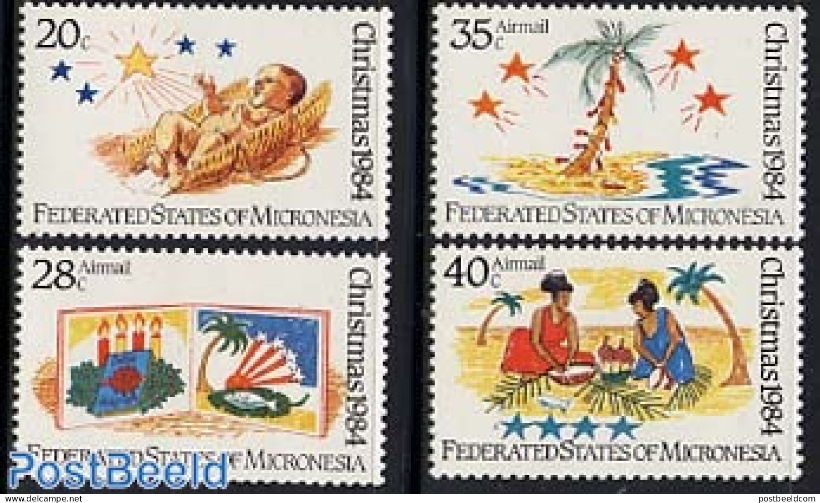 Micronesia 1984 Christmas 4v, Mint NH, Religion - Christmas - Christmas