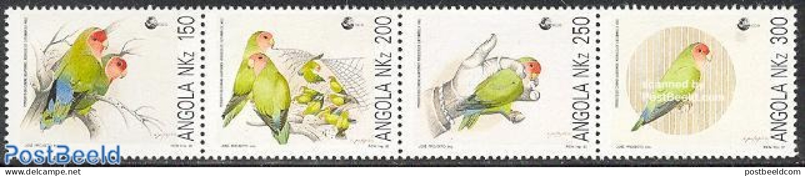 Angola 1992 Birds 4v [:::], Mint NH, Nature - Birds - Parrots - Angola