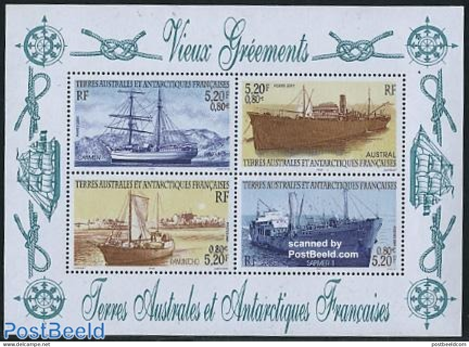 French Antarctic Territory 2001 Ships S/s, Mint NH, Transport - Ships And Boats - Nuevos