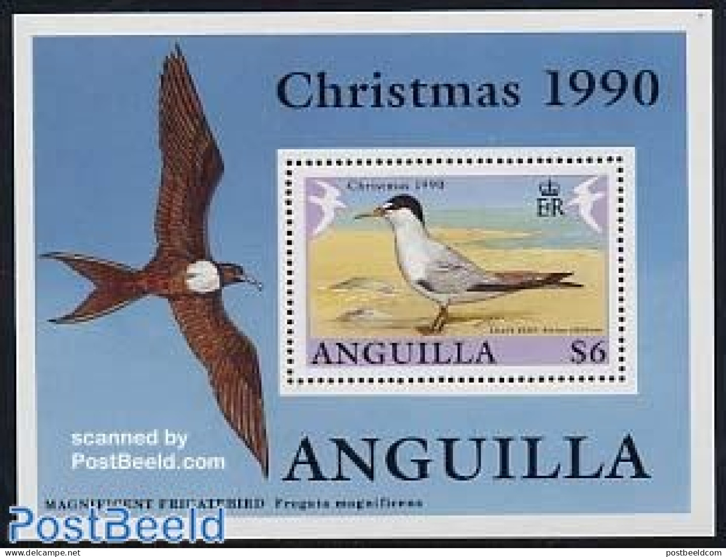 Anguilla 1990 Christmas, Birds S/s, Mint NH, Nature - Religion - Birds - Christmas - Noël