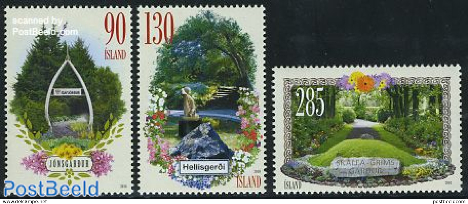 Iceland 2010 Parks 3v, Mint NH, Nature - Flowers & Plants - Gardens - Trees & Forests - Neufs