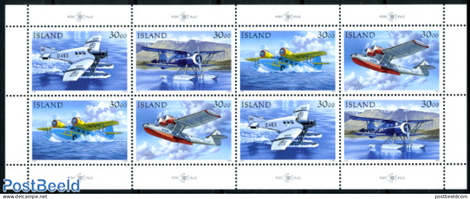 Iceland 1993 Stamp Day M/s (with 2 Sets), Mint NH, Transport - Stamp Day - Aircraft & Aviation - Unused Stamps