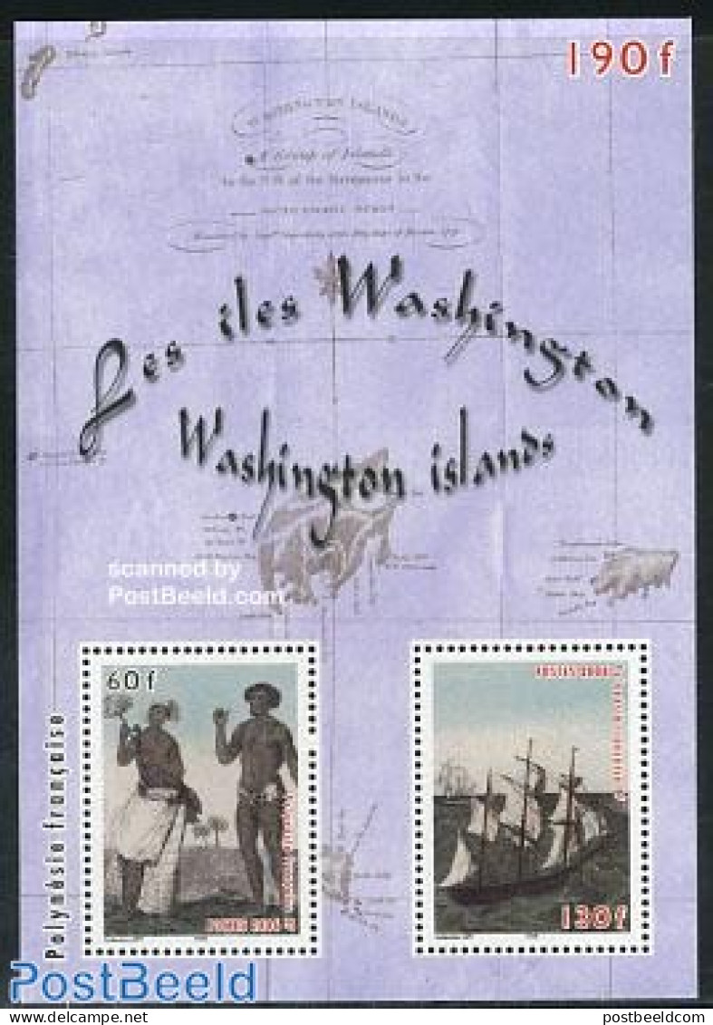 French Polynesia 2006 Washington Islands S/s, Mint NH, History - Transport - Various - Ships And Boats - Maps - Neufs