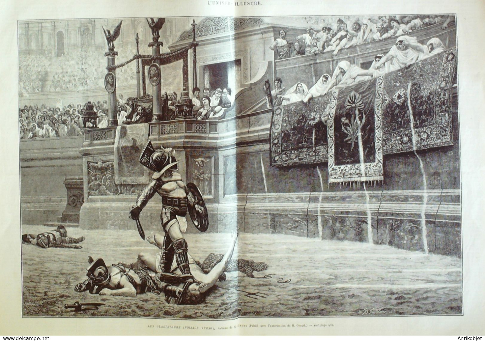 L'Univers Illustré 1874 N°1007 Belfort (90) Peña De Muro Concha Atocha Gérome Gladiateurs Russie Moscou Bartholdi - 1850 - 1899