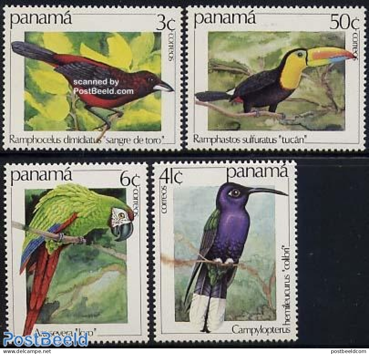 Panama 1981 Birds 4v, Mint NH, Nature - Birds - Hummingbirds - Toucans - Panama