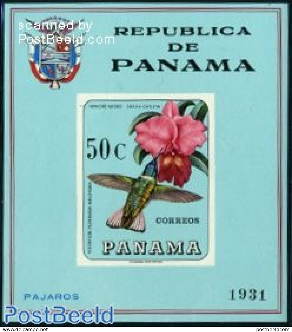 Panama 1967 Birds S/s Imperforated, Mint NH, Nature - Birds - Hummingbirds - Panama