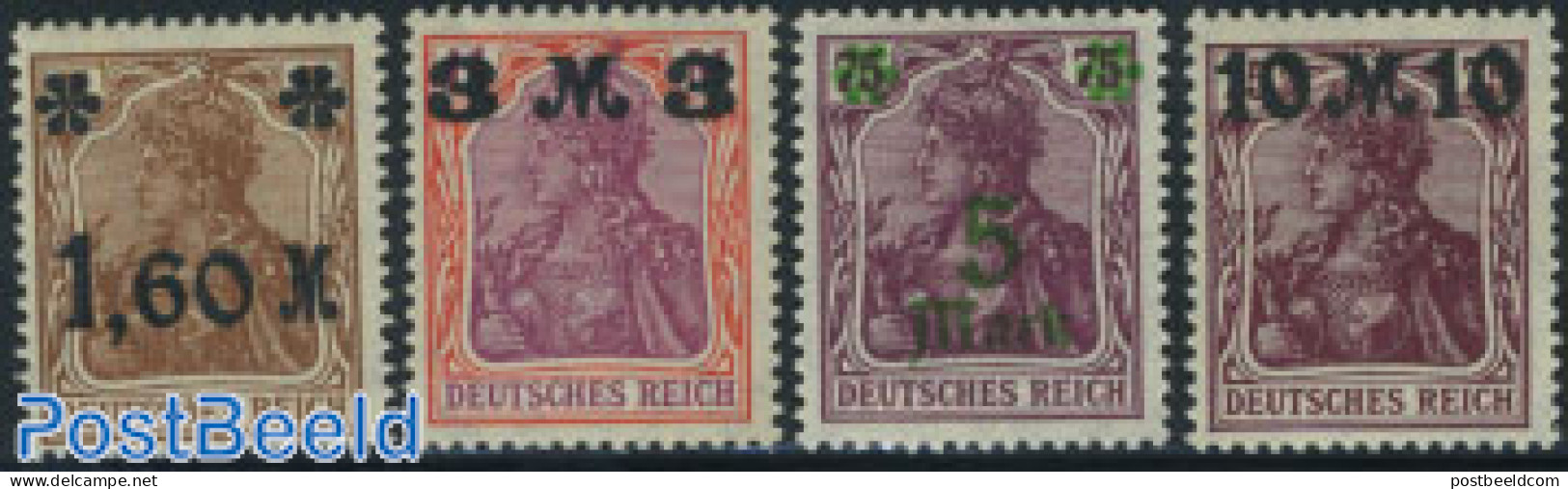 Germany, Empire 1921 Overprints 4v, Mint NH - Ungebraucht