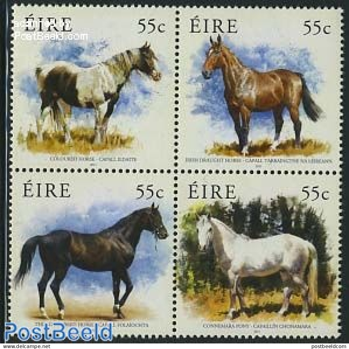 Ireland 2011 Horses 4v [+], Mint NH, Nature - Animals (others & Mixed) - Horses - Neufs