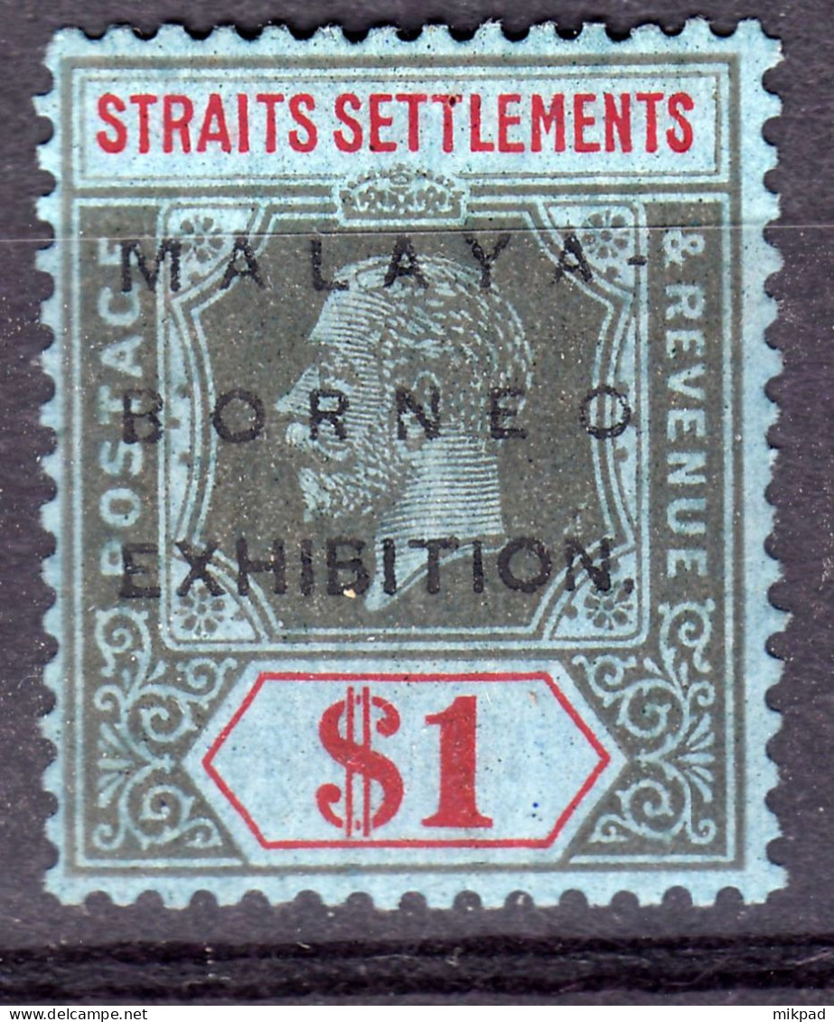 Straits 1922 MBE O/p $1 SG255 Mint - Straits Settlements