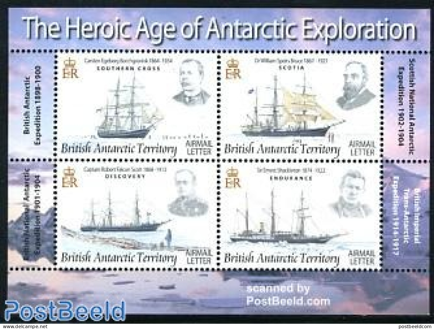 British Antarctica 2008 Definitives S/s, Mint NH, Nature - Transport - Dogs - Penguins - Ships And Boats - Ships