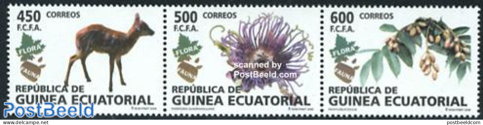 Equatorial Guinea 2008 Flora & Fauna 3v [::], Mint NH, Nature - Animals (others & Mixed) - Flowers & Plants - Equatorial Guinea