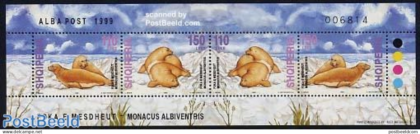 Albania 1999 Seals 4v M/s, Mint NH, Nature - Sea Mammals - Albanien