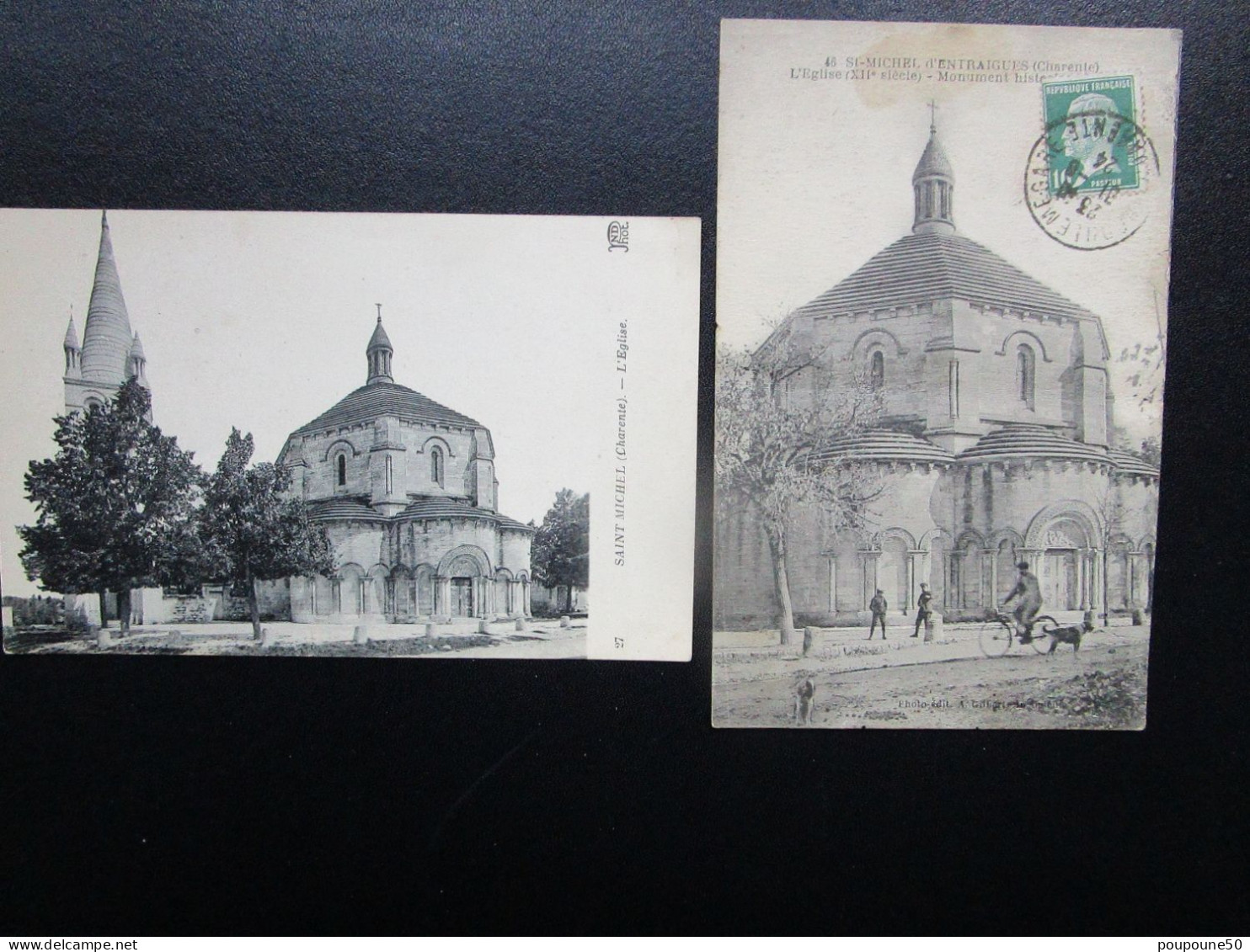 CPA 16  Charente SAINT MICHEL D'ENTRAIGUES - LOT DE 2 CARTES POSTALES église St Michel Paroisse St Ausonne 1910 - Angouleme