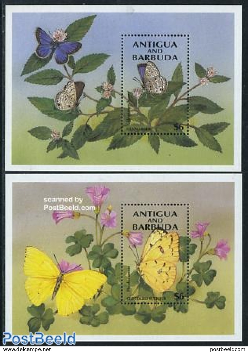 Antigua & Barbuda 1994 Butterflies 2 S/s, Mint NH, Nature - Butterflies - Antigua And Barbuda (1981-...)