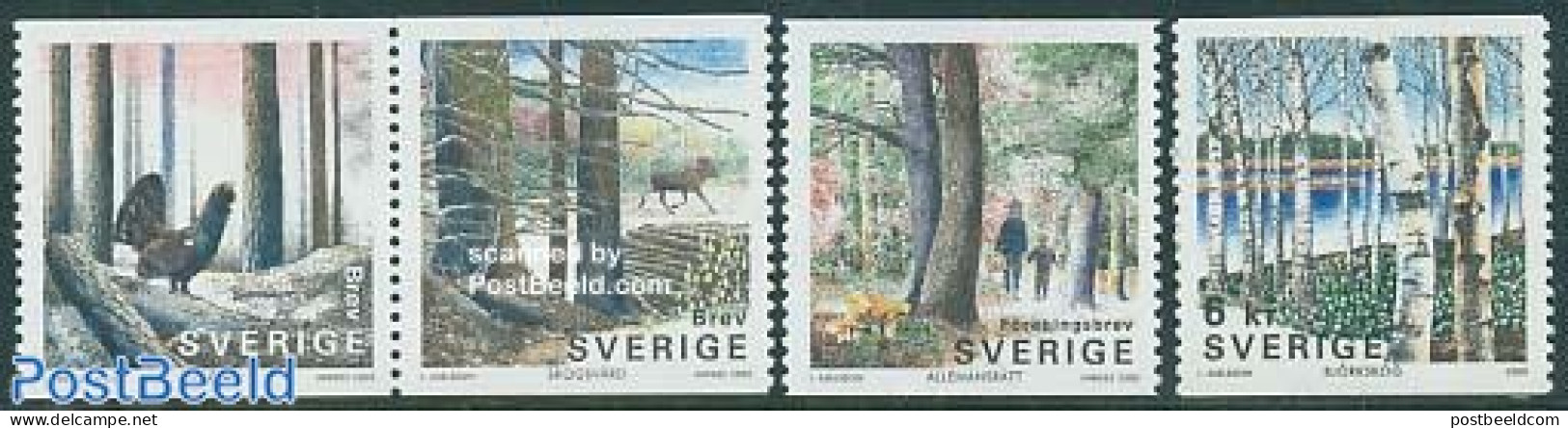 Sweden 2000 Forests 4v (2v+pair), Mint NH, Nature - Animals (others & Mixed) - Trees & Forests - Neufs