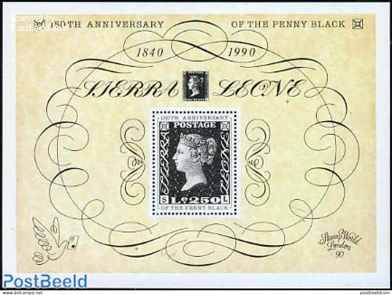 Sierra Leone 1990 150 Years Stamps S/s, Mint NH, Stamps On Stamps - Briefmarken Auf Briefmarken