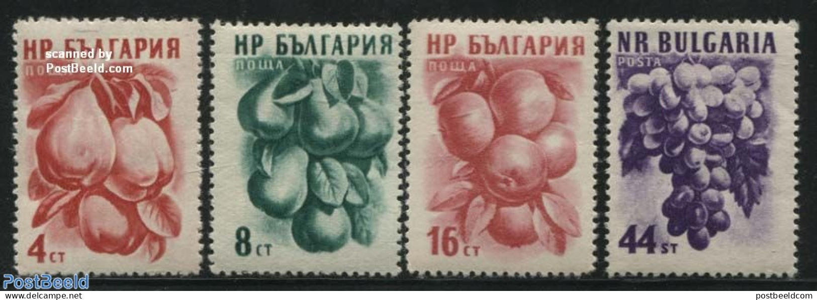 Bulgaria 1956 Fruits 4v, Mint NH, Nature - Fruit - Wine & Winery - Unused Stamps