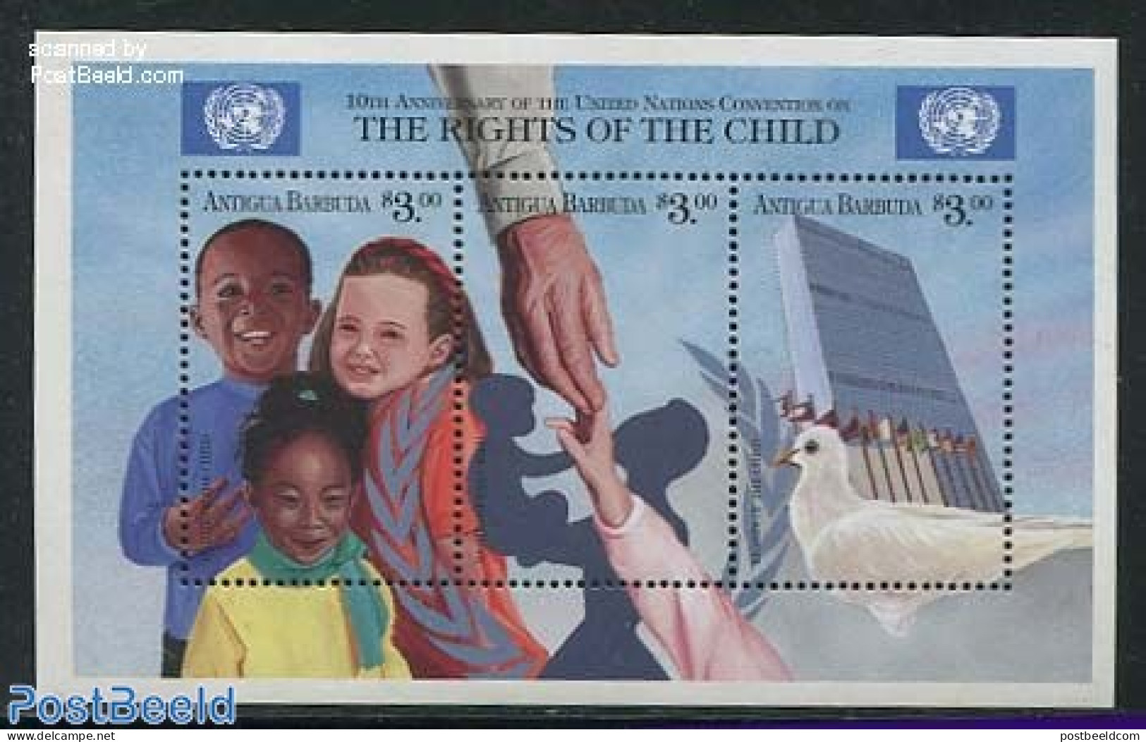 Antigua & Barbuda 1999 UNO Children Rights Convention 3v M/s, Mint NH, History - Various - United Nations - Justice - Antigua En Barbuda (1981-...)