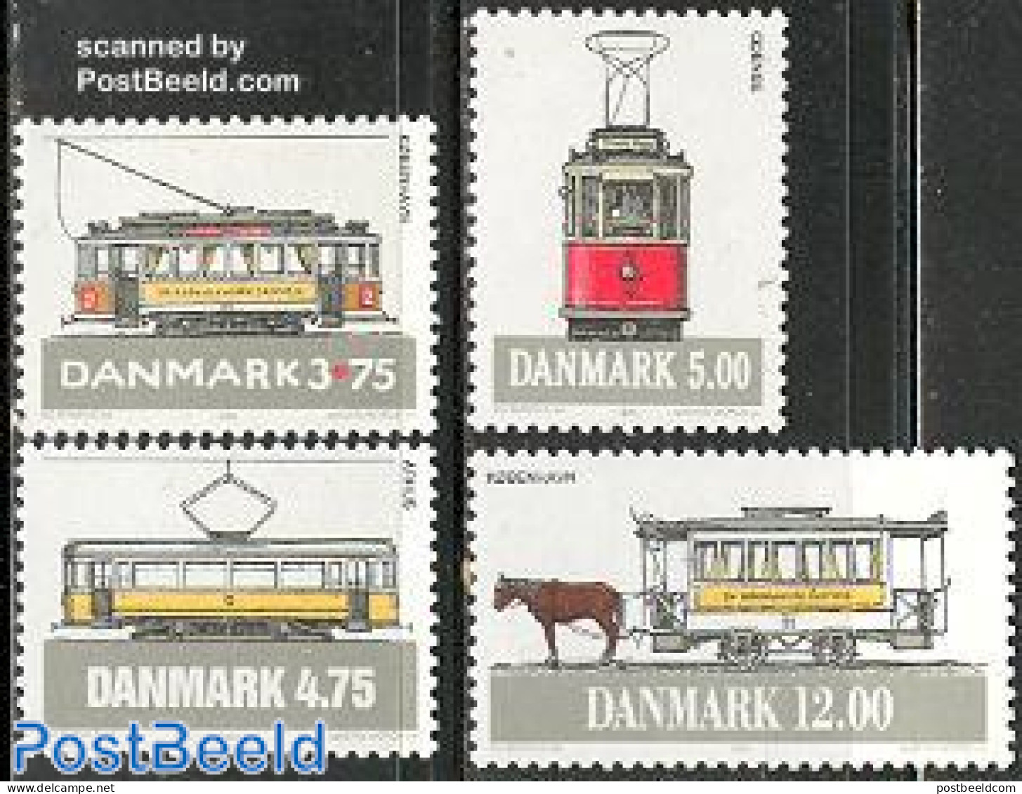 Denmark 1994 Tramways 4v, Mint NH, Nature - Transport - Horses - Railways - Trams - Nuevos