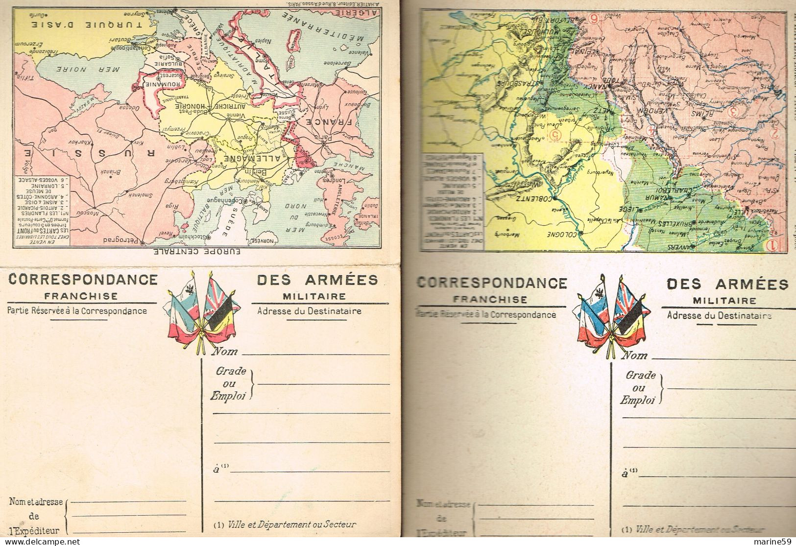MA 102 - LOT De 2 Cartes " CORRESPONDANCE Des ARMEES " - Les FLANDRES Et PROVINCES BALTIQUES - Collezioni E Lotti