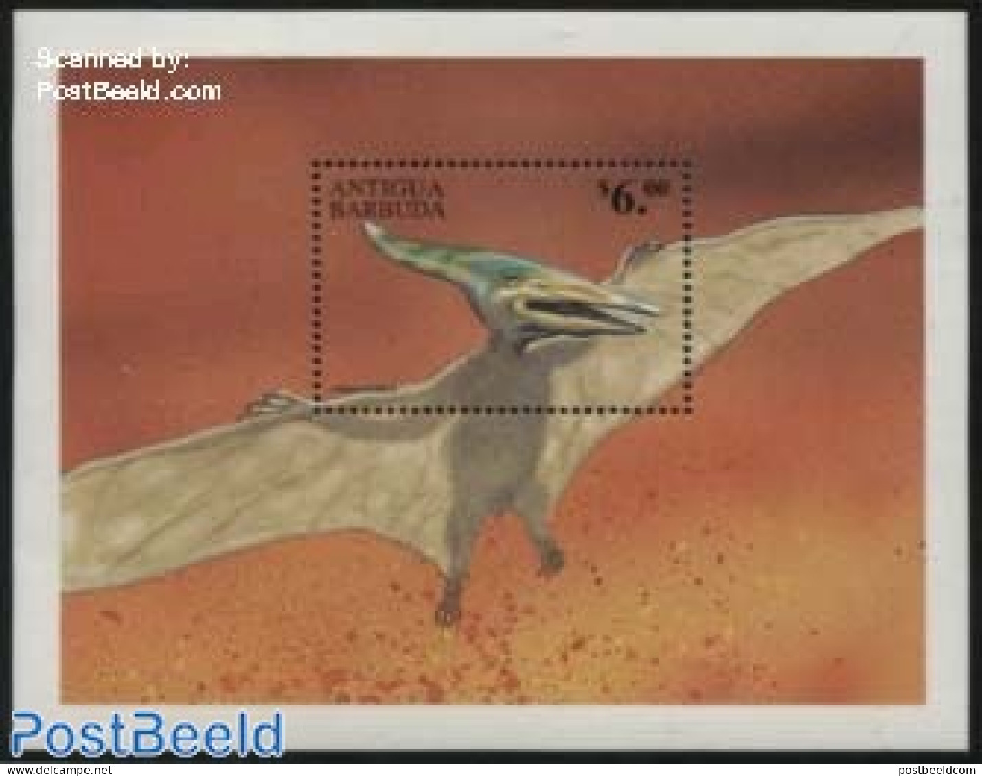 Antigua & Barbuda 1999 Preh. Animals S/s, Pteranodon S/s, Mint NH, Nature - Prehistoric Animals - Preistorici