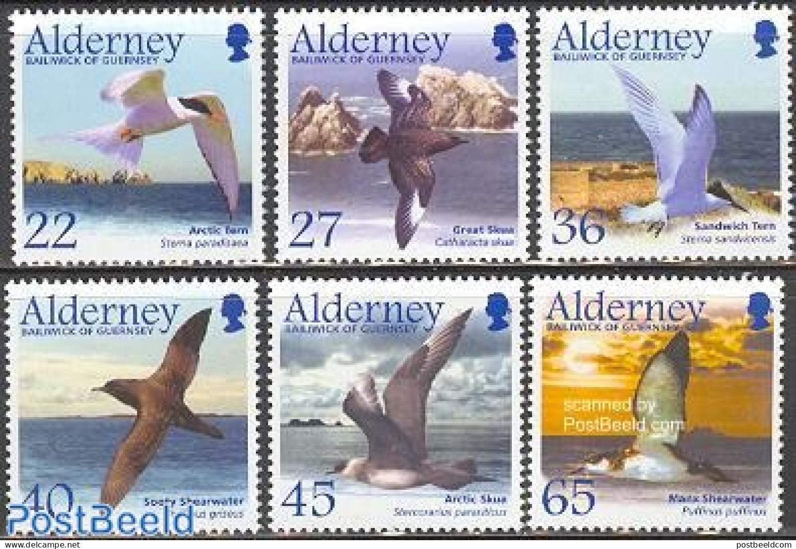 Alderney 2003 Migrating Birds 6v, Mint NH, Nature - Birds - Alderney