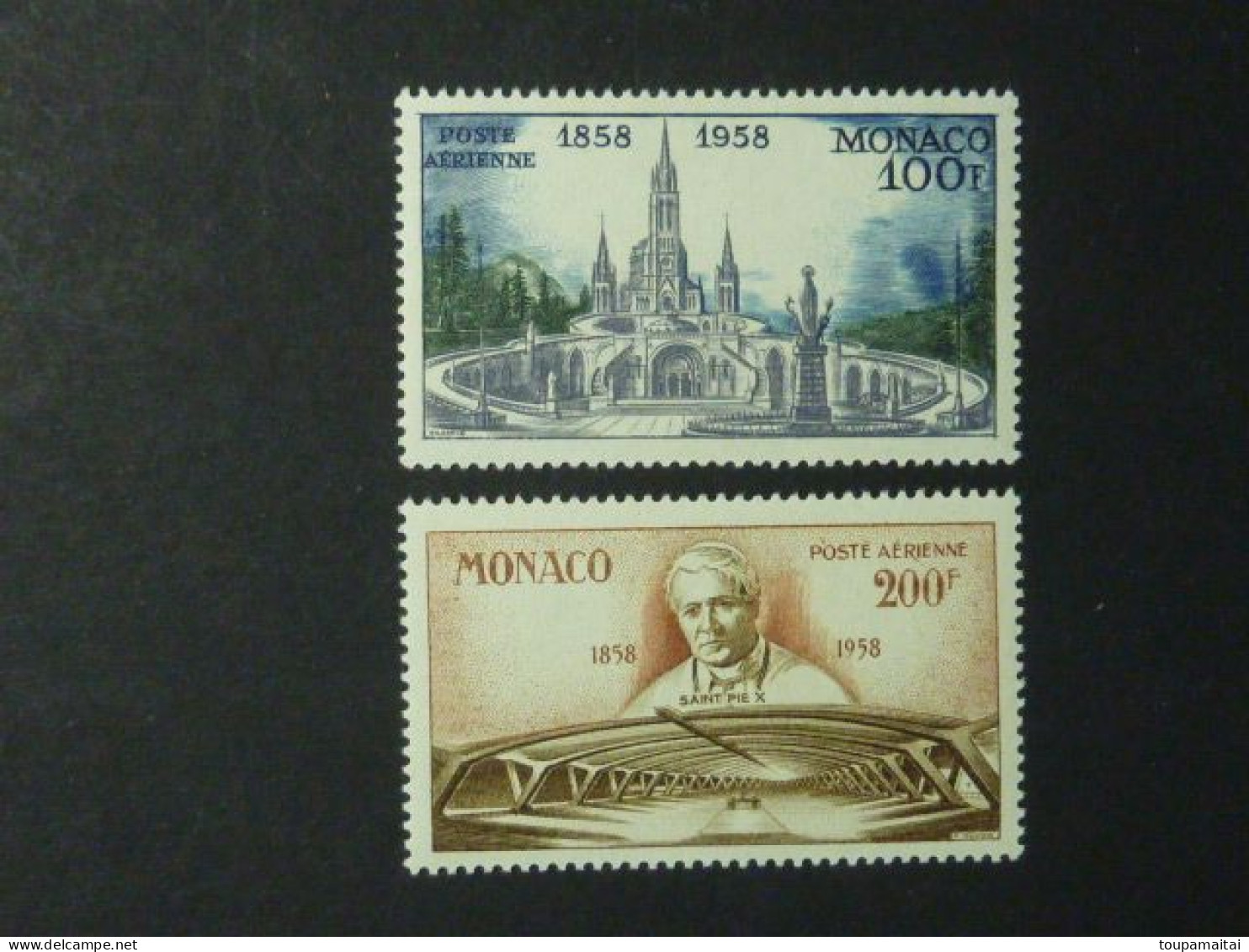 MONACO, Années 1958, Poste Aérienne, YT N° 69 Et 70 Neufs MNH** (sans Charnière Ni Trace) - Airmail