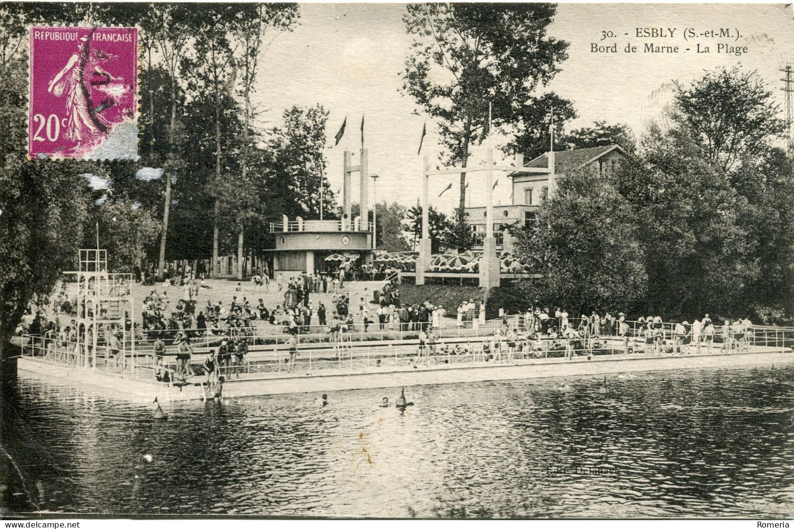 France - Seine Et Marne - Esbly - Bord De Marne - La Plage - Ecrite, Timbrée - Esbly