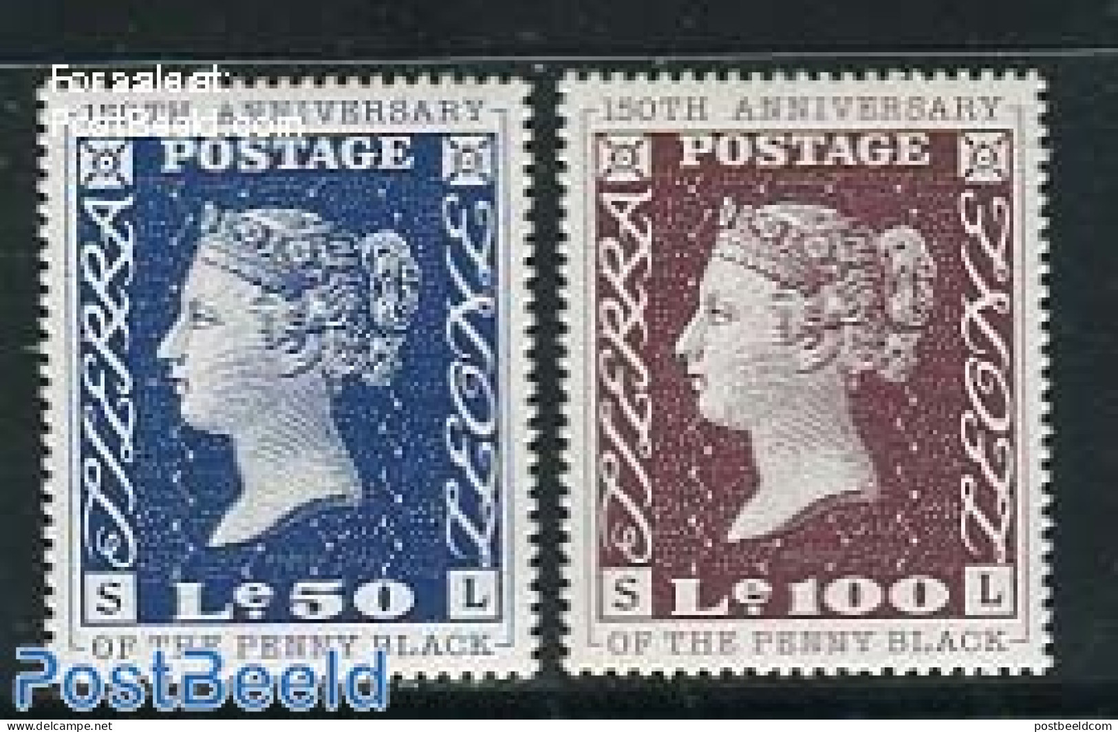 Sierra Leone 1990 150 Years Stamps 2v, Mint NH, Stamps On Stamps - Sellos Sobre Sellos