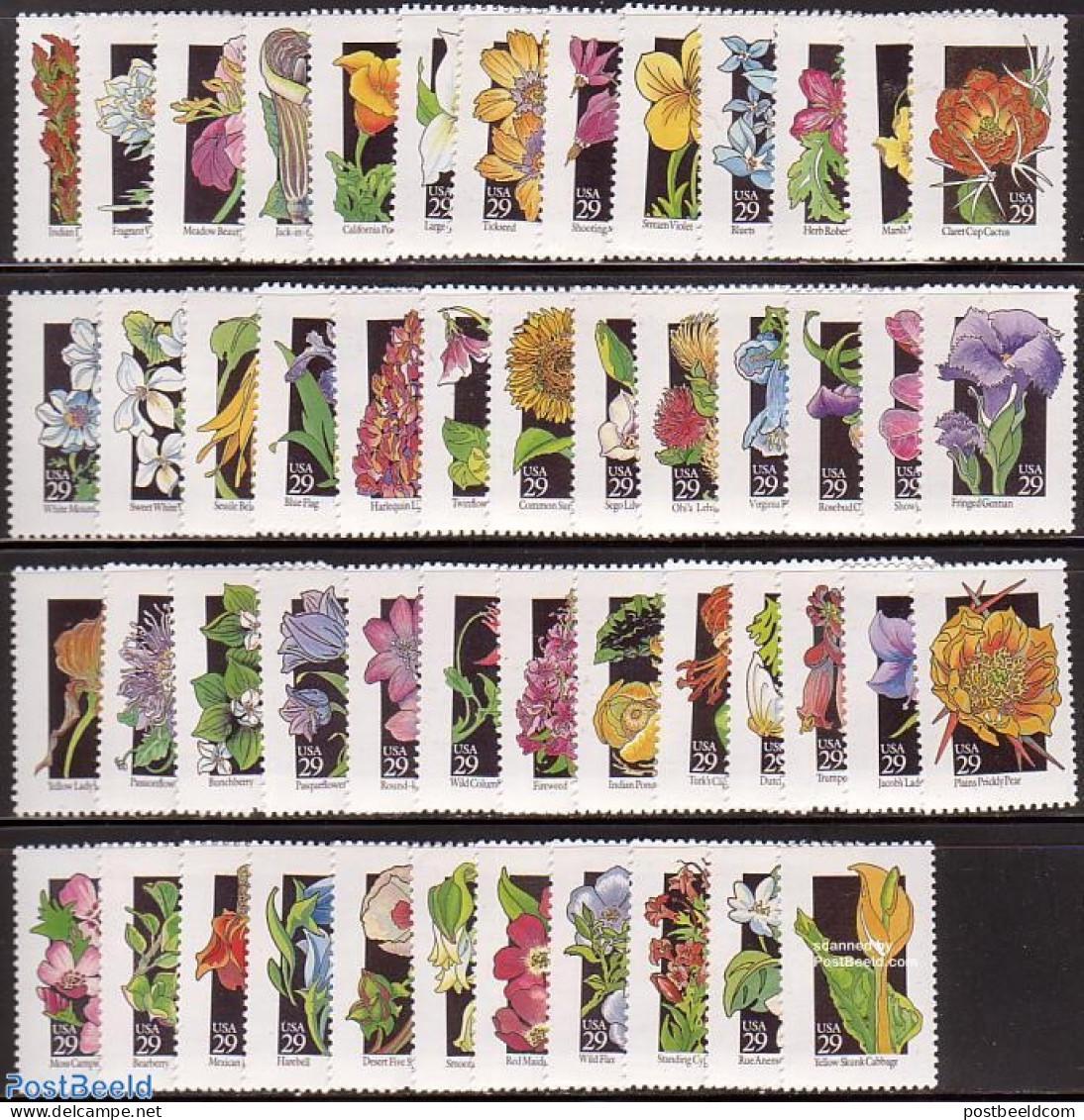 United States Of America 1992 Flowers 50v, Mint NH, Nature - Flowers & Plants - Unused Stamps