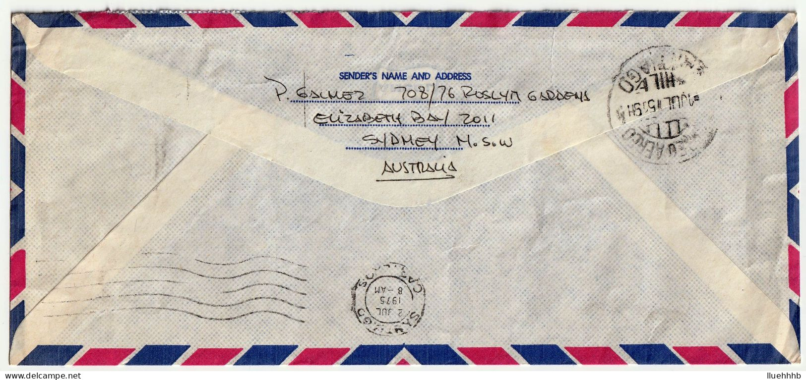 AUSTRALIA: 35c Aboriginal Art Solo Usage In 1975 Airmail Cover To CHILE - Covers & Documents