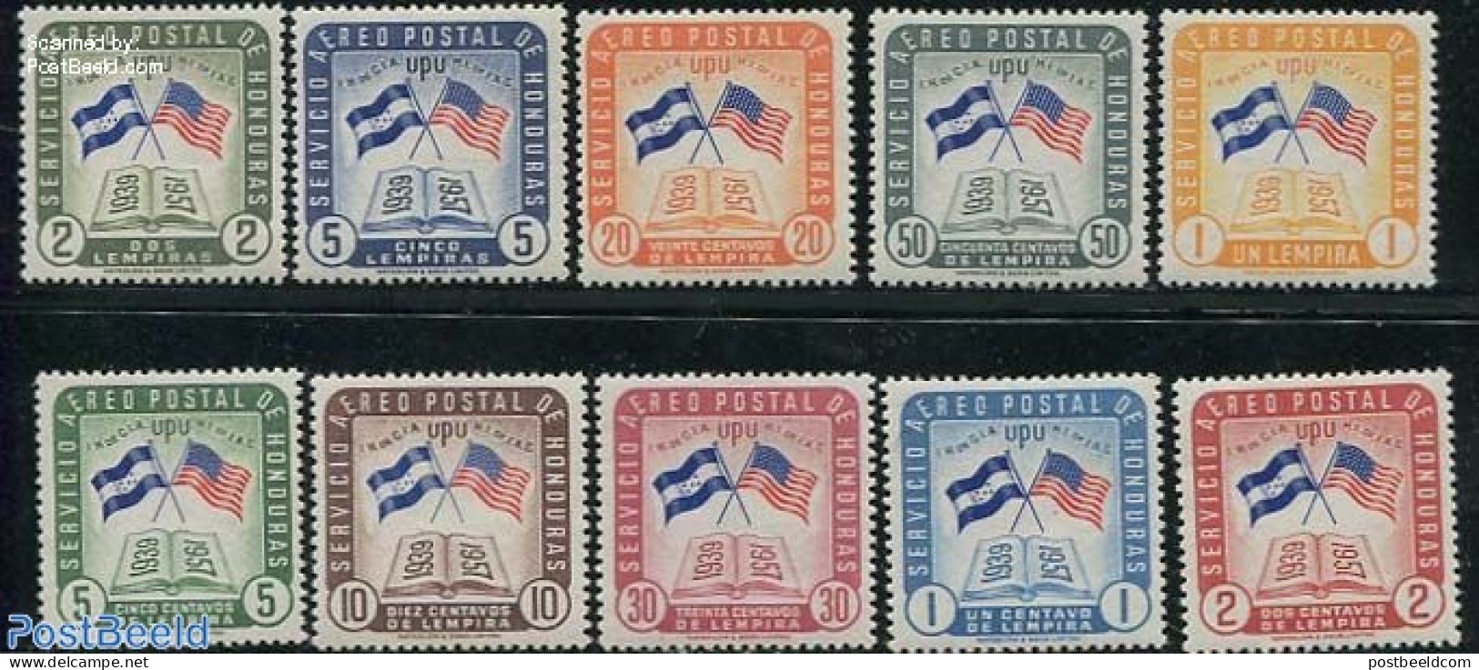 Honduras 1958 Interamerican Culture 10v, Mint NH, History - Flags - Honduras