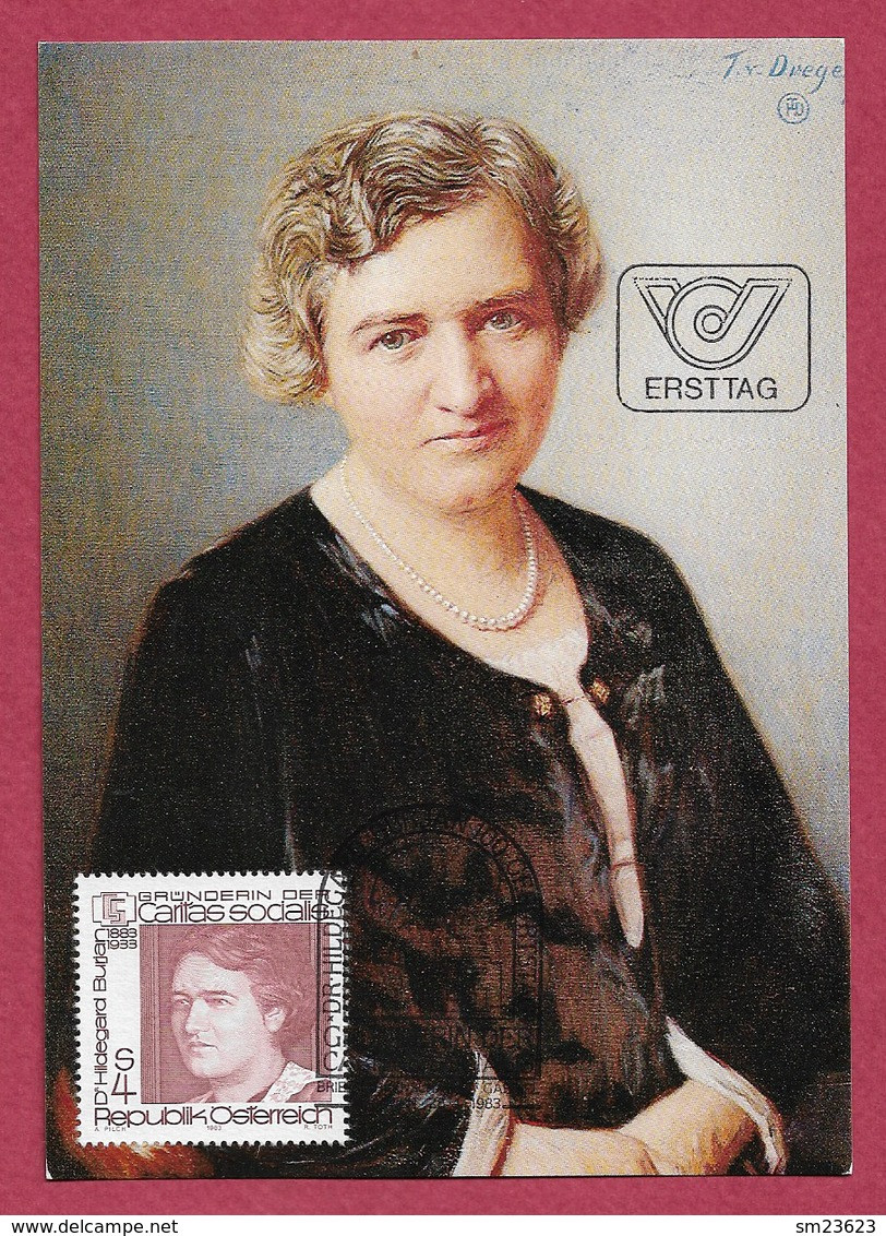 Österreich 1983  Mi.Nr. 1723 , 100. Geb. Von Dr. Hildegard Burjan - Maximum Card - Wien 28.01.1983 - Maximum Cards