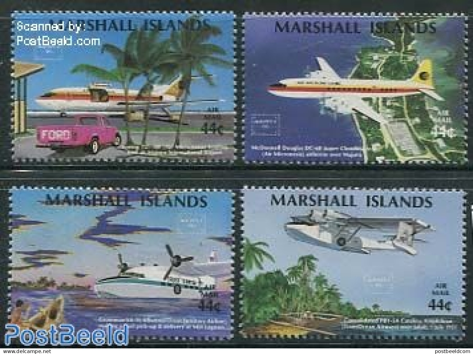 Marshall Islands 1986 Ameripex 4v, Mint NH, Transport - Philately - Automobiles - Aircraft & Aviation - Ships And Boats - Coches