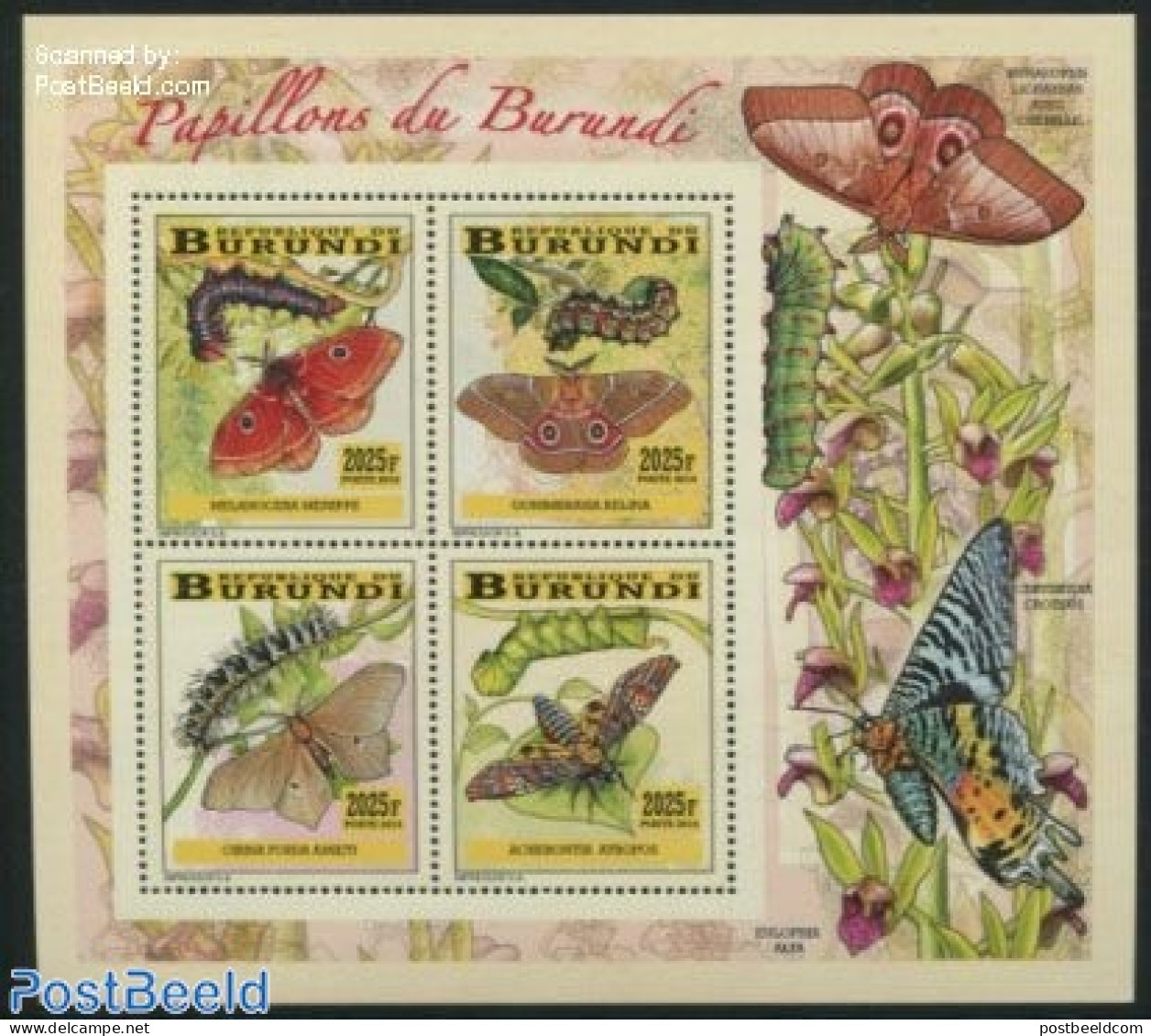 Burundi 2014 Butterflies 4v M/s, Mint NH, Nature - Butterflies - Other & Unclassified