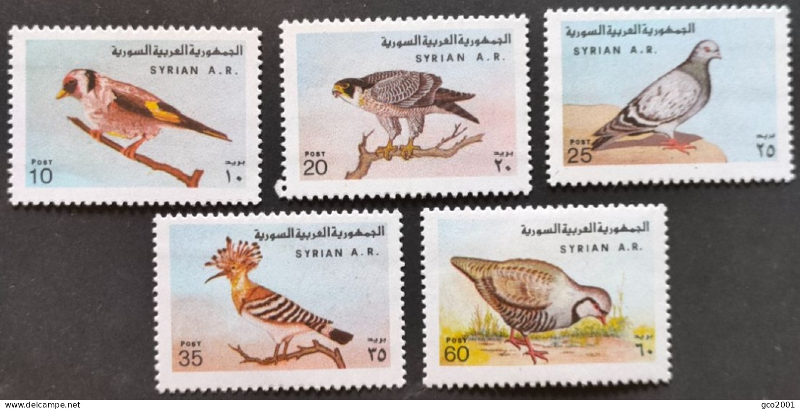 SYRIE / YT 515 - 519 / FAUNE - OISEAU - CRECERELLE - PIGEON - HUPPE - PERDRIX - CHARDONNERET / NEUFS ** / MNH - Syrie