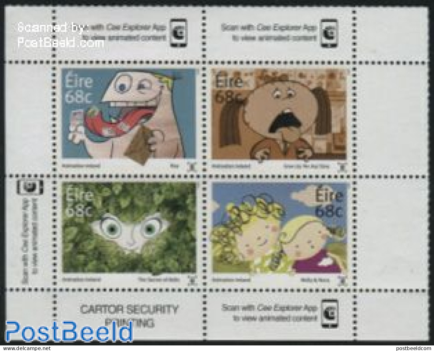Ireland 2015 Animation 4v M/s, Mint NH, Performance Art - Film - Stamps On Stamps - Nuovi