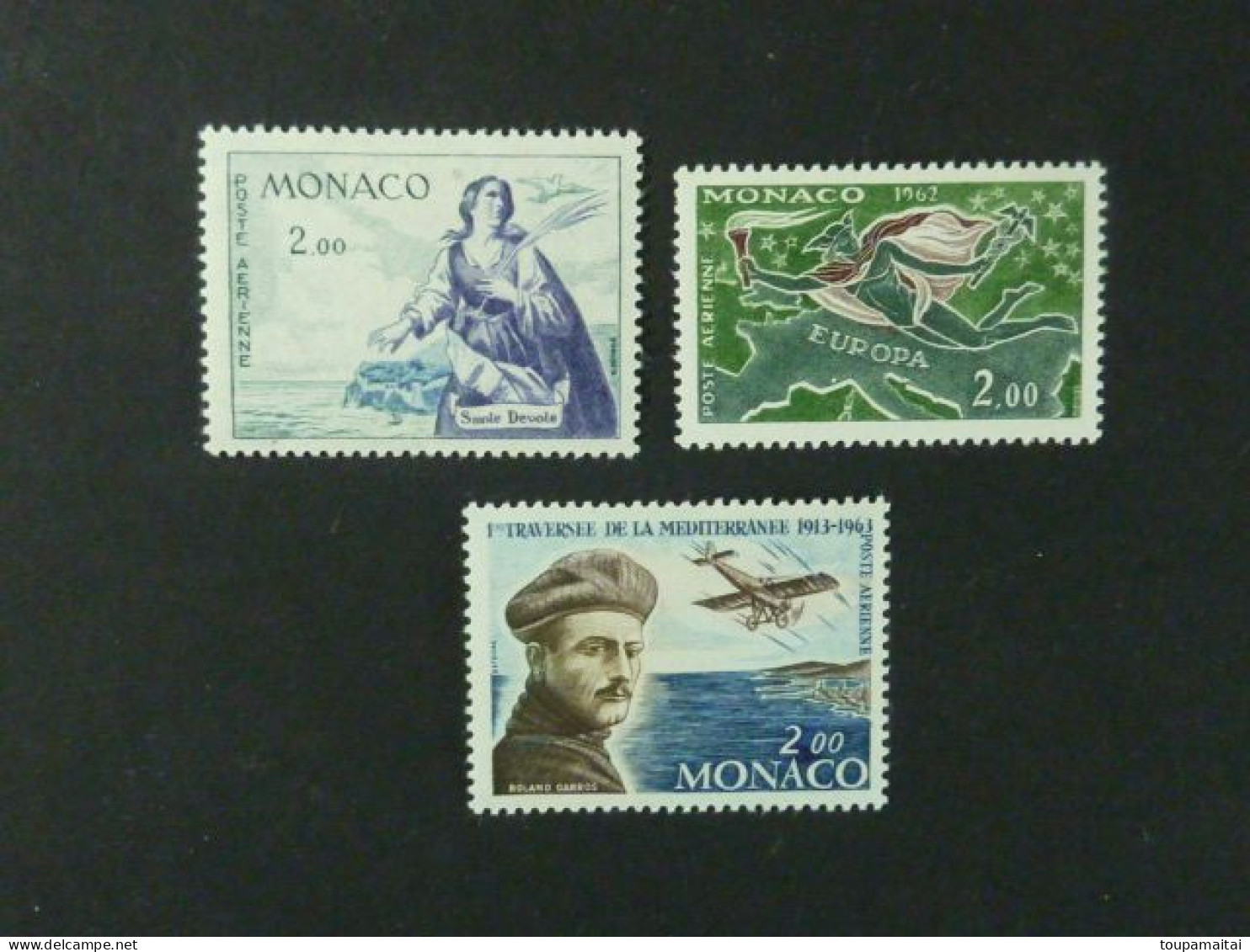 MONACO, Années 1959-1962-1963, Poste Aérienne, YT N° 73 - 79 - 81 Neufs MH (légère Trace Charnière) - Aéreo