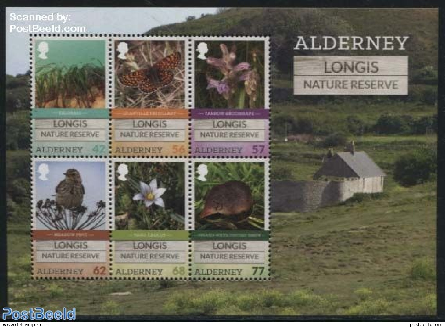 Alderney 2016 Longis Nature Reserve S/s, Mint NH, Nature - Animals (others & Mixed) - Birds - Butterflies - Flowers & .. - Naturaleza