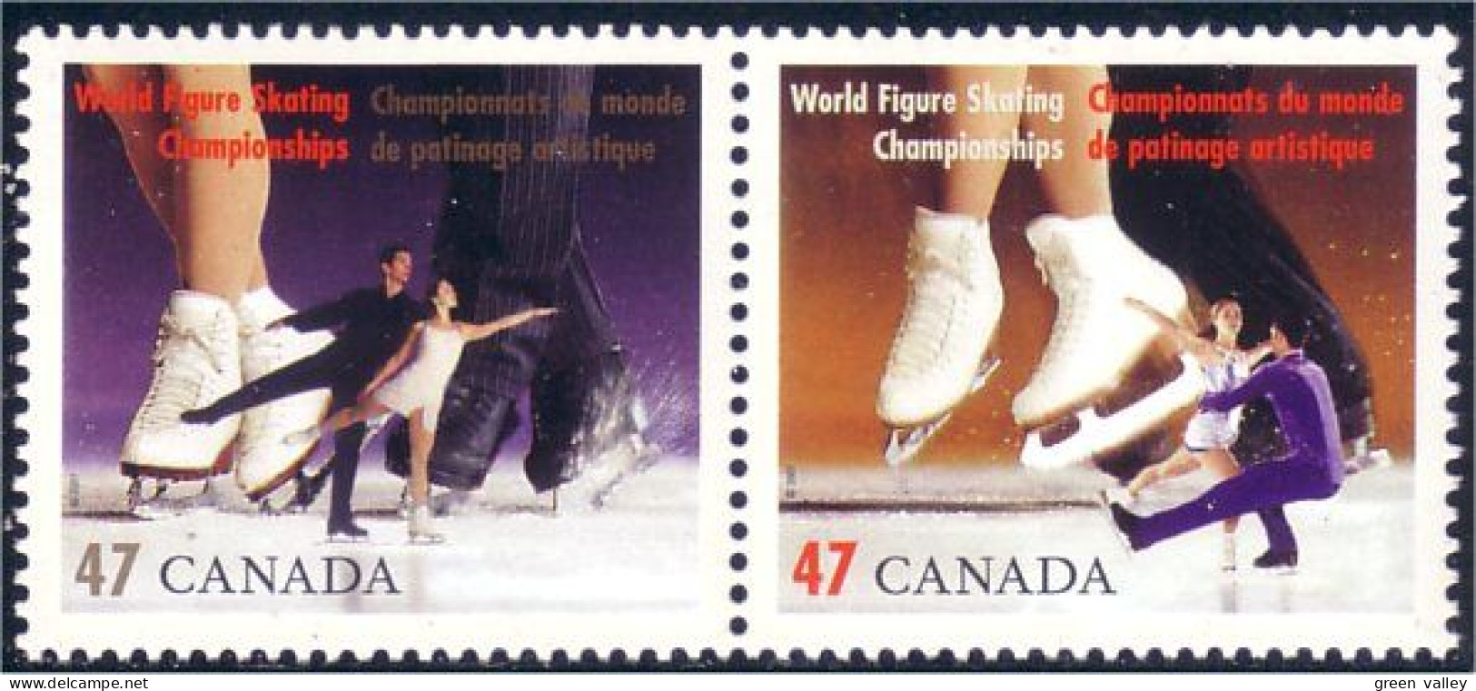 Canada Figure Skating Patinage Artistique Couple Se-tenant MNH ** Neuf SC (C18-97aa) - Ungebraucht